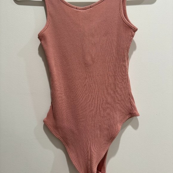 Ambiance Pink Lace Up Bodysuit - Picture 2 of 4